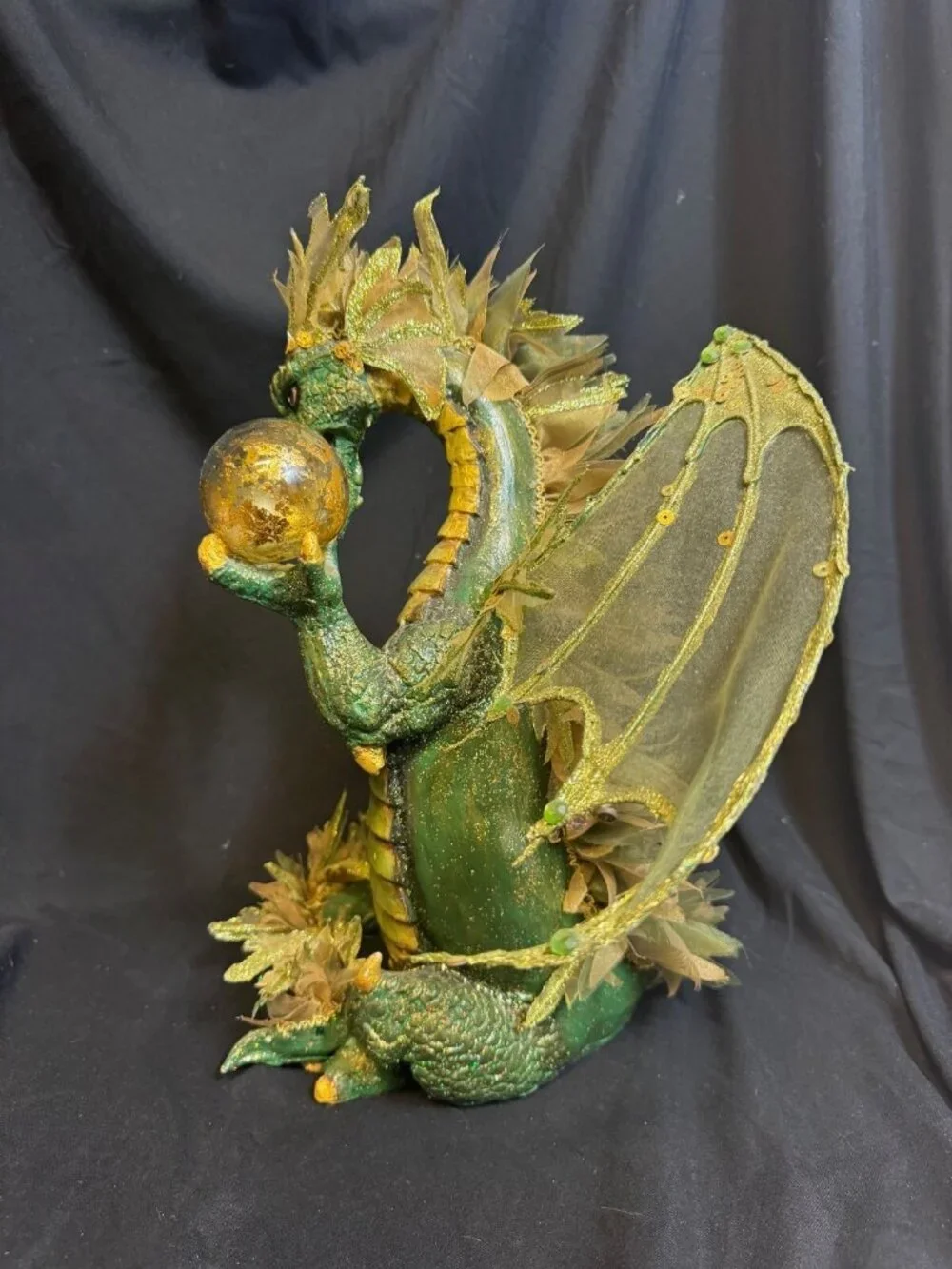 Katherine's Collection Beaded Green Dragon Sitting Figurine Myths & Legends